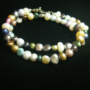 Multi Colour Pearl Silver Necklace - Leila Haikonen Jewellery