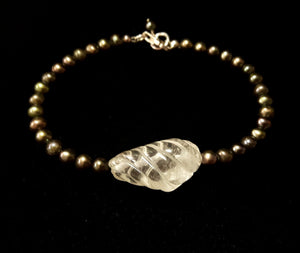 Pearls & White Quartz Silver Bracelet - Leila Haikonen Jewellery