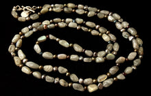 Labradorite & Black Pearl Silver Necklace - Leila Haikonen Jewellery
