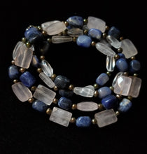 Rose Quartz Sodalite Silver Necklace - Leila Haikonen Jewellery
