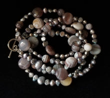Botswana Agate Pearl Necklace - Leila Haikonen Jewellery