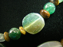 Long Green Aventurine, Tiger Eye Silver Necklace - Leila Haikonen Jewellery