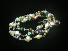Gorgeous Colored Pearls, White Moonstone, Silver Necklace - Leila Haikonen Jewellery