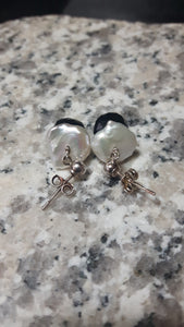 White Pearls, Black Onyx & Silver Earrings - Leila Haikonen Jewellery