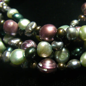 Purple, Silver, Blue & Black Pearls Silver Necklace - Leila Haikonen Jewellery