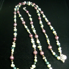 Purple, Silver, Blue & Black Pearls Silver Necklace - Leila Haikonen Jewellery