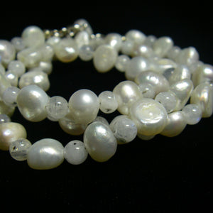 White Pearl & White Pearl Silver Necklace - Leila Haikonen Jewellery