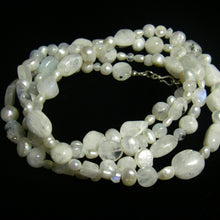 White Moonstone White Pearl Silver Necklace - Leila Haikonen Jewellery