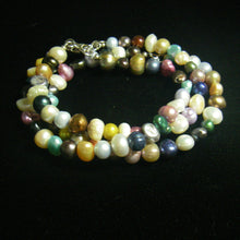 Multi Colour Pearl Silver Bracelet - Leila Haikonen Jewellery