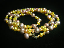 Yellow, Orange & Pink Pearls Silver Necklace - Leila Haikonen Jewellery