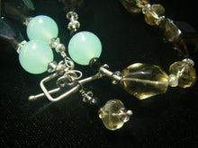 Smoky Quartz, Aqua Chalcedony, Silver Necklace - Leila Haikonen Jewellery