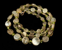 Grey Moonstone & Peridot Silver Necklace - Leila Haikonen Jewellery