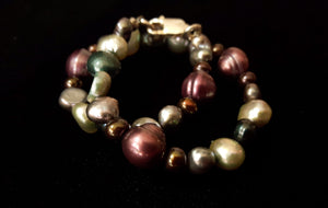 Purple & Silver Pearl Bracelet - Leila Haikonen Jewellery