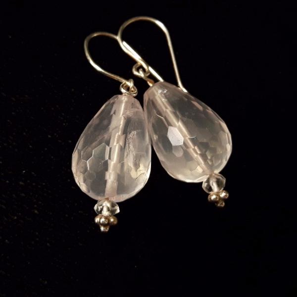 Huge Rose Quartz & Silver Earrings - Leila Haikonen Jewellery