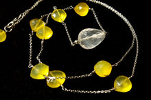 Yellow Chalcedony, Rose Quartz, Silver Necklace - Leila Haikonen Jewellery