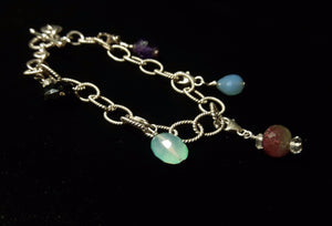 Gemstone Silver Charm Bracelet - Leila Haikonen Jewellery