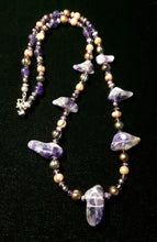 Luxurious Amethyst & Pearl Silver Necklace - Leila Haikonen Jewellery