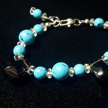 Turquoise, Smokey Quartz Silver Bracelet - Leila Haikonen Jewellery