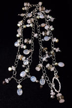 Rose Quartz, Chalcedony, Smoky Quartz, Pearl Silver Necklace - Leila Haikonen Jewellery