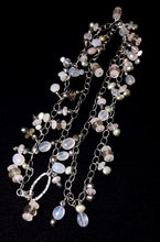 Rose Quartz, Chalcedony, Smoky Quartz, Pearl Silver Necklace - Leila Haikonen Jewellery