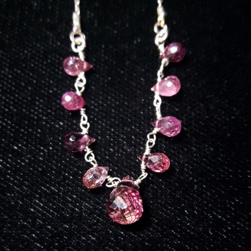 Pink Tourmaline Briolette Necklace - Leila Haikonen Jewellery