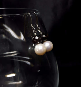 White Pearls & Tourmaline Silver Earrings - Leila Haikonen Jewellery