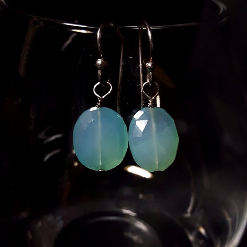 Blue Chalcedony Silver Earrings - Leila Haikonen Jewellery
