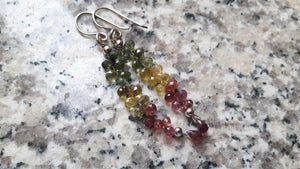 Rainbow Tourmaline & Sterling Silver Earrings - Leila Haikonen Jewellery