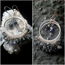 Blue Sapphire & Silver Hoop Earrings - Leila Haikonen Jewellery