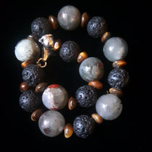 Bloodstone & Lava Rock Bracelet - Leila Haikonen Jewellery