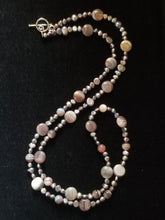 Botswana Agate Pearl Necklace - Leila Haikonen Jewellery