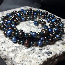 Blue, Black Pearl & Silver Necklace - Leila Haikonen Jewellery