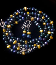 Blue, Green & Yellow Pearl Necklaces & Earrings Set - Leila Haikonen Jewellery