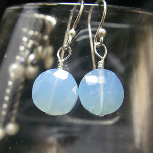 Lovely Blue Chalcedony Silver Earrings - Leila Haikonen Jewellery