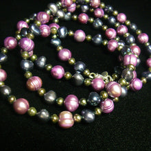 Purple, Blue and Black Pearls Silver Necklace - Leila Haikonen Jewellery