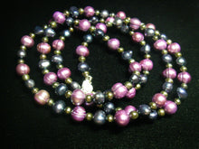 Purple, Blue and Black Pearls Silver Necklace - Leila Haikonen Jewellery