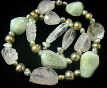 Aquamarine, Rose & Rutilated Quartz Silver Necklace - Leila Haikonen Jewellery