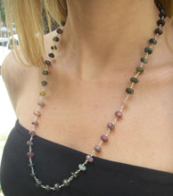 Rainbow Tourmaline & Sterling Silver Necklace - Leila Haikonen Jewellery