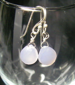 Lilac Chalcedony Silver Earrings - Leila Haikonen Jewellery