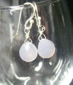 Lilac Chalcedony Silver Earrings - Leila Haikonen Jewellery