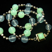 Sea Green, Blue Chalcedony, Silver Pearl Silver Necklace - Leila Haikonen Jewellery