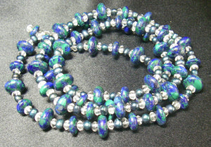 Azure Malachite, Blue Pearl, Clear Quartz, Silver Necklace - Leila Haikonen Jewellery