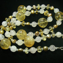 Golden Citrine, Rose Quartz & Pearl Silver Necklace - Leila Haikonen Jewellery