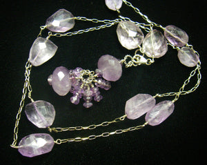 Amethyst Sterling Silver Tassel Necklace - Leila Haikonen Jewellery