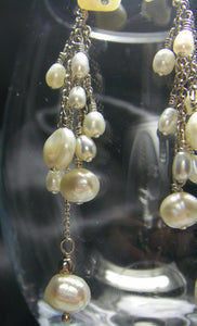 White Freshwater Pearl Cluster, Silver Earrings - Leila Haikonen Jewellery