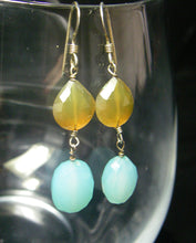 Aqua & Honey Chalcedony Silver Earrings - Leila Haikonen Jewellery