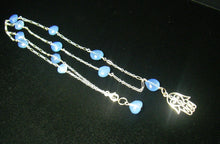 Blue Chalcedony, Sterling Silver Hamsa Necklace - Leila Haikonen Jewellery