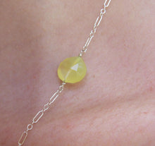 Yellow Chalcedony, Silver Chain Necklace - Leila Haikonen Jewellery