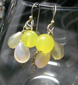 Yummy Yellow & Lilac Chalcedony Silver Earrings - Leila Haikonen Jewellery