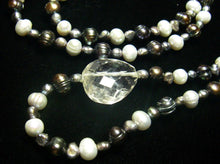 Black, Silver Pearls, Clear Quartz, Sterling Silver Necklace - Leila Haikonen Jewellery